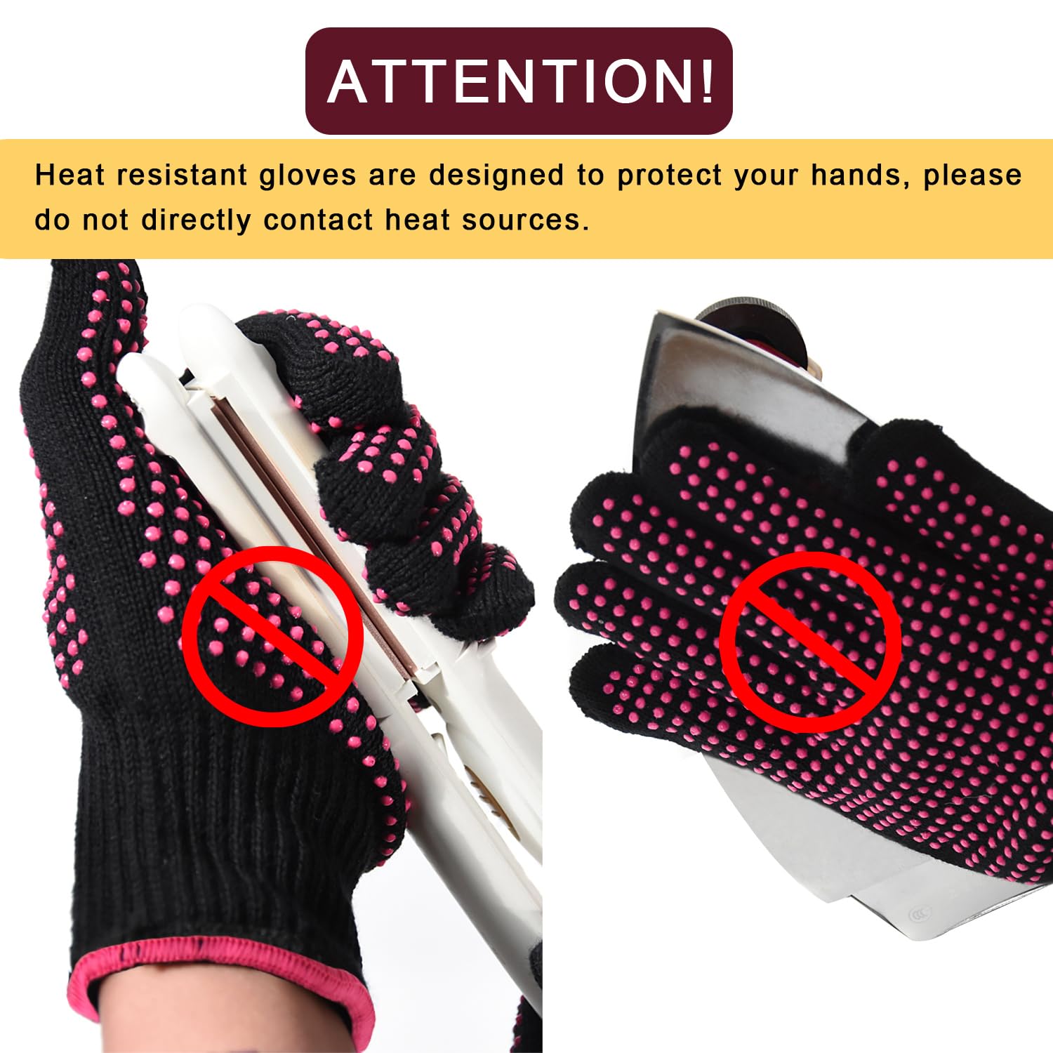 YANTAISIYU 2 pièces gants silicone résistants à la chaleur thermiques gants de protection pour coiffure bouclée