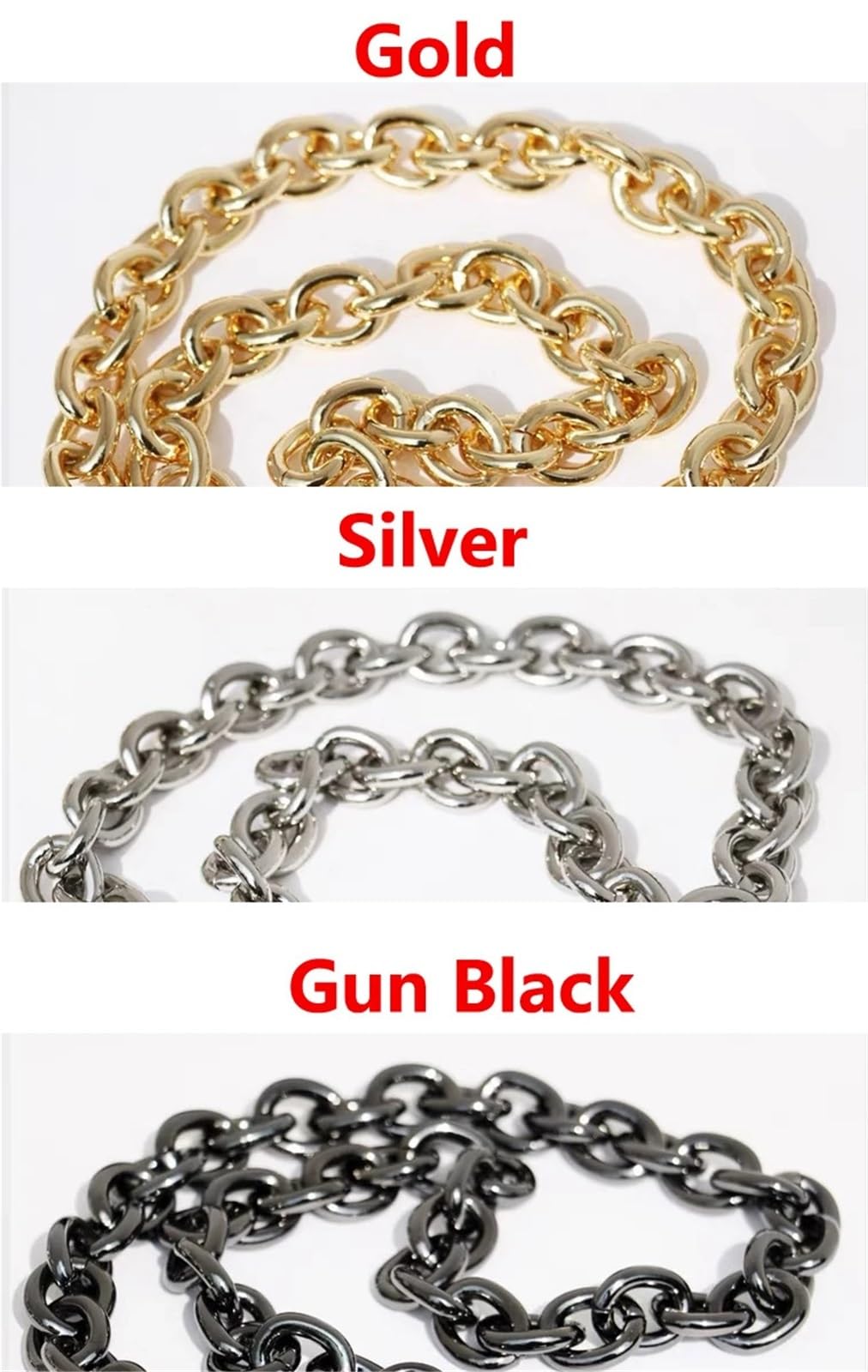 Cadena para Bolso Asas del bolso de la correa hombro metal reemplazo cadena ancho O 17,5 mm