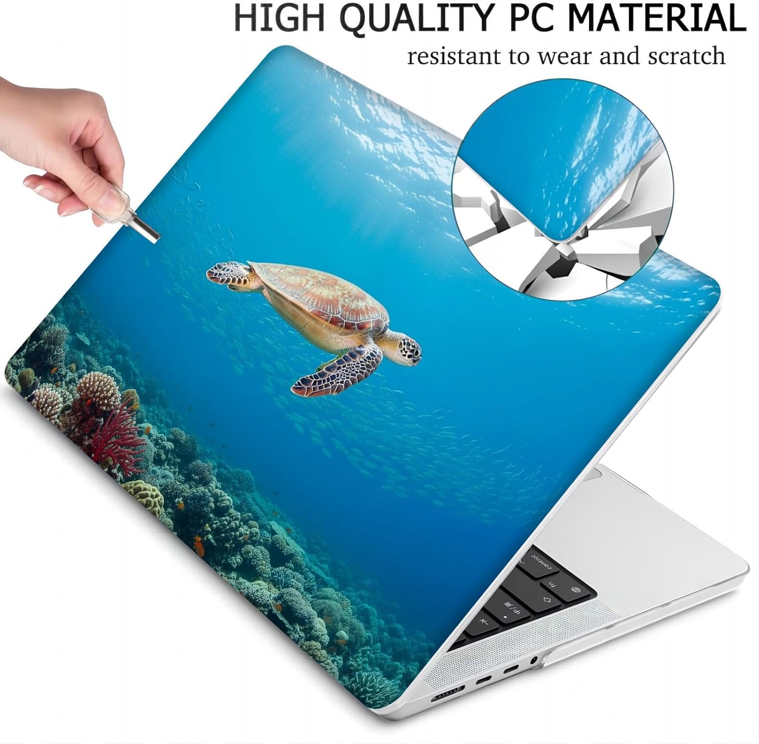 Compatible with MacBook Neo 13-inch, Hard Shell Case with Keyboard Cover and Screen Protector (A3404 A18 Pro chip, 2026 Release) - Sea Turtles MC22095
