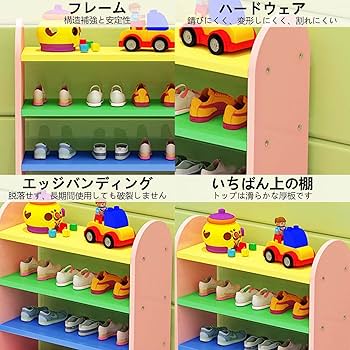 Amazon｜シューズラック靴箱 靴収納 靴箱 下駄箱 5段 スリッパ棚