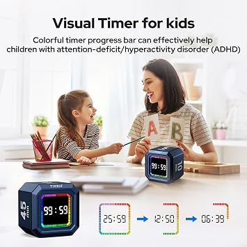 Kitchen Timer Visual Timer for Kids Color Display Gravity Sensor Cube