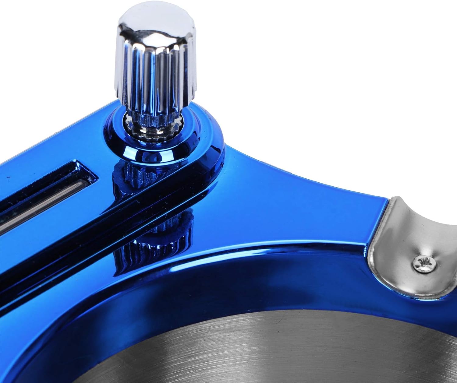 Stainless Steel Ashtray, 4.4x3.9x1.9 in, Refillable Kerosene Lighter Cigar Ashtray, Brushed Metal Finish for Home and Office (Blue Ice)