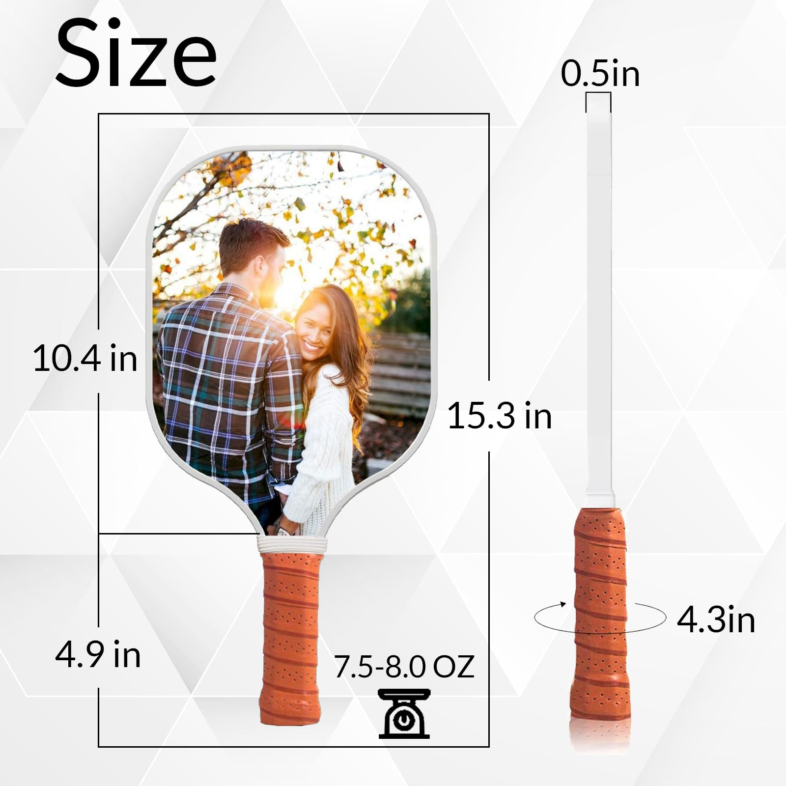 Custom Pickleball Paddles Personalized Pickleball Paddles with Photo Text Logo with Non-Slip Grip Fiberglass Surface Pickleball for Beginners (Custom)