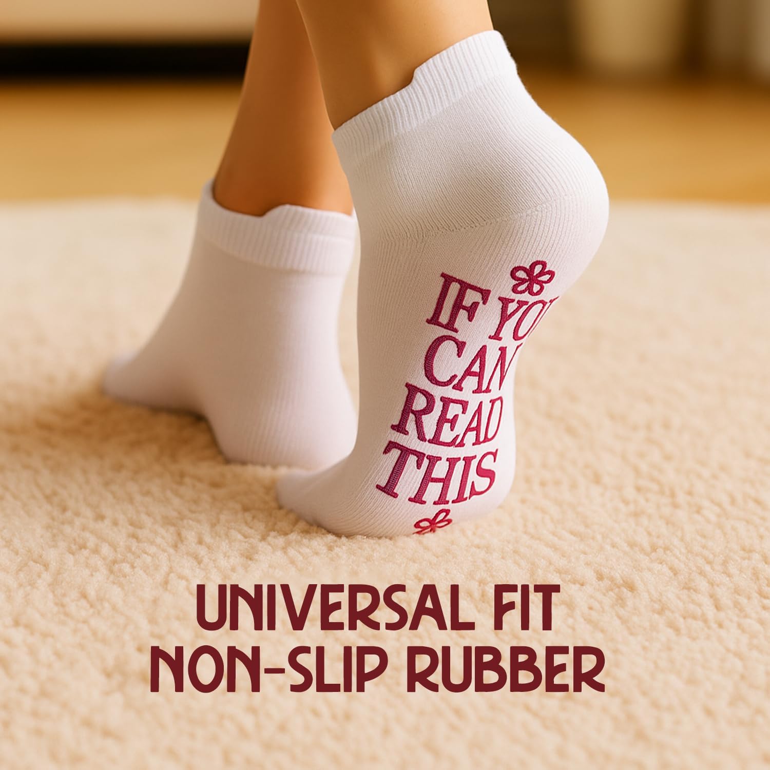 FUNNY WINE GLASSES + WINE SOCKS -16 oz Unbreakable Stemless Wine Glass With Sayings & Fuzzy Girl Socks “If You Can Read This, Bring Me Some Wine" - Image 6