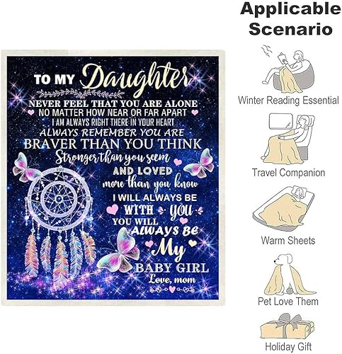 Miniatura 3 de Regalos para hijas de madres, regalo de hija de mamá, manta para mi hija, regalos de cumpleaños para hija adulta, manta para hija, regalos de madre