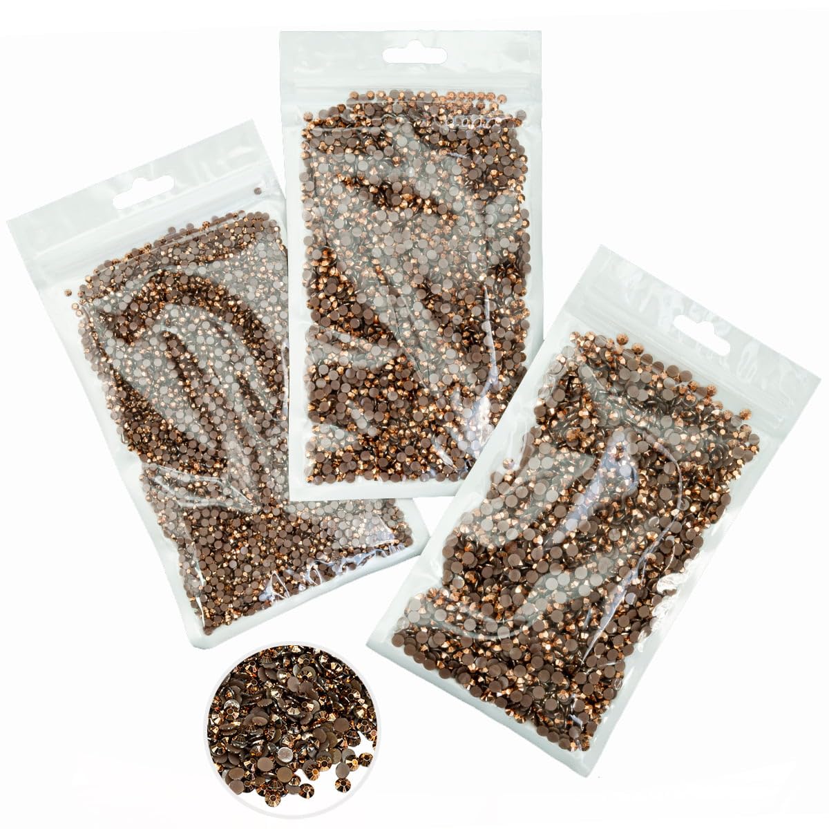 16000PCS Old Copper Resin Rhinestones for Crafting 3mm 4mm 5mm Retro Brown Flatback Jelly Stones Bulk SS10 SS16 SS20 Coffee Diamonds Gems Charms for Nails Tumblers Bottles Decor Crafts Decor