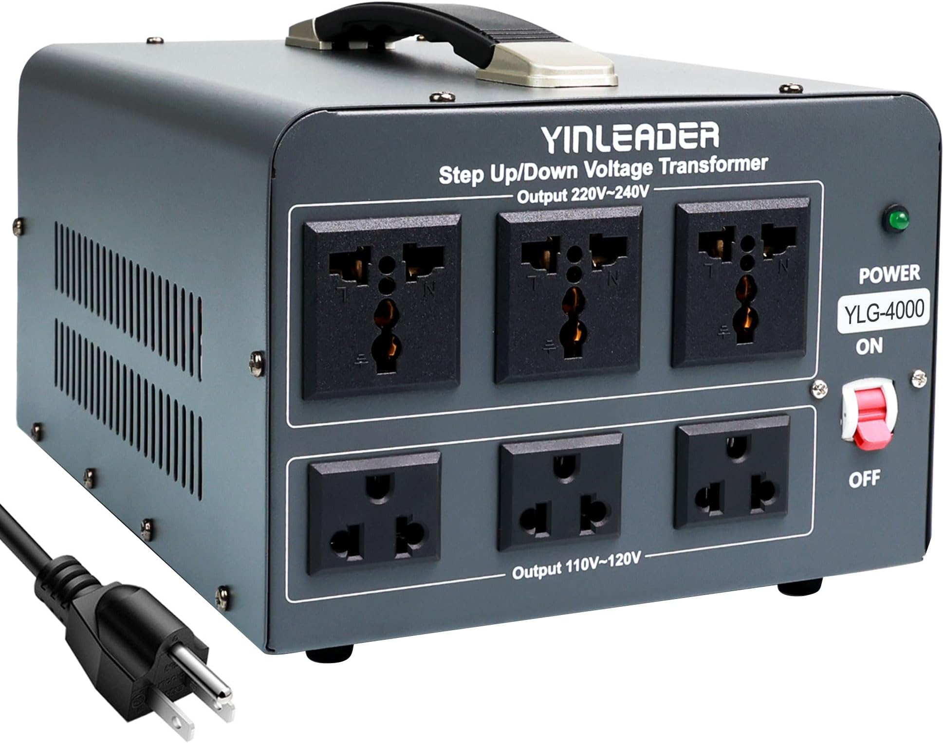 Yinleader 4000W 120V to 240V Voltage Converter Transformer Step Up/Down 110/120V(US/CA/MX) - 220/240V(CN/AU/UK/EU)