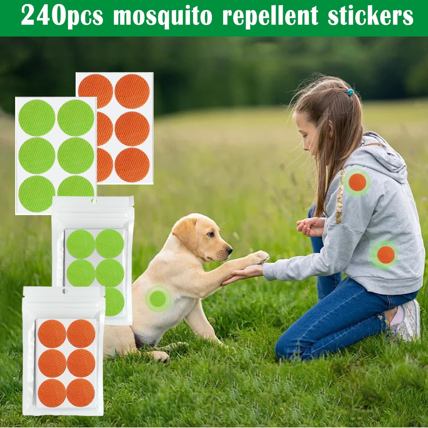Natural Protection Patches Stickers, 240 Count Long Lasting Protection Stikers for Kids Adult Outdoor Indoor Travel Camping Hiking Anti-mosquito (Orange & Green) - Image 5