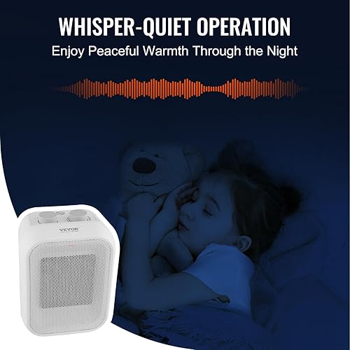 Miniatura 3 de Portable Electric Space Heater with Thermostat, 1000W1500W 2-Level Adjustable Quiet Ceramic Heater Fan, 9 in Tip-Over Shutdown Flame-Retardant PP