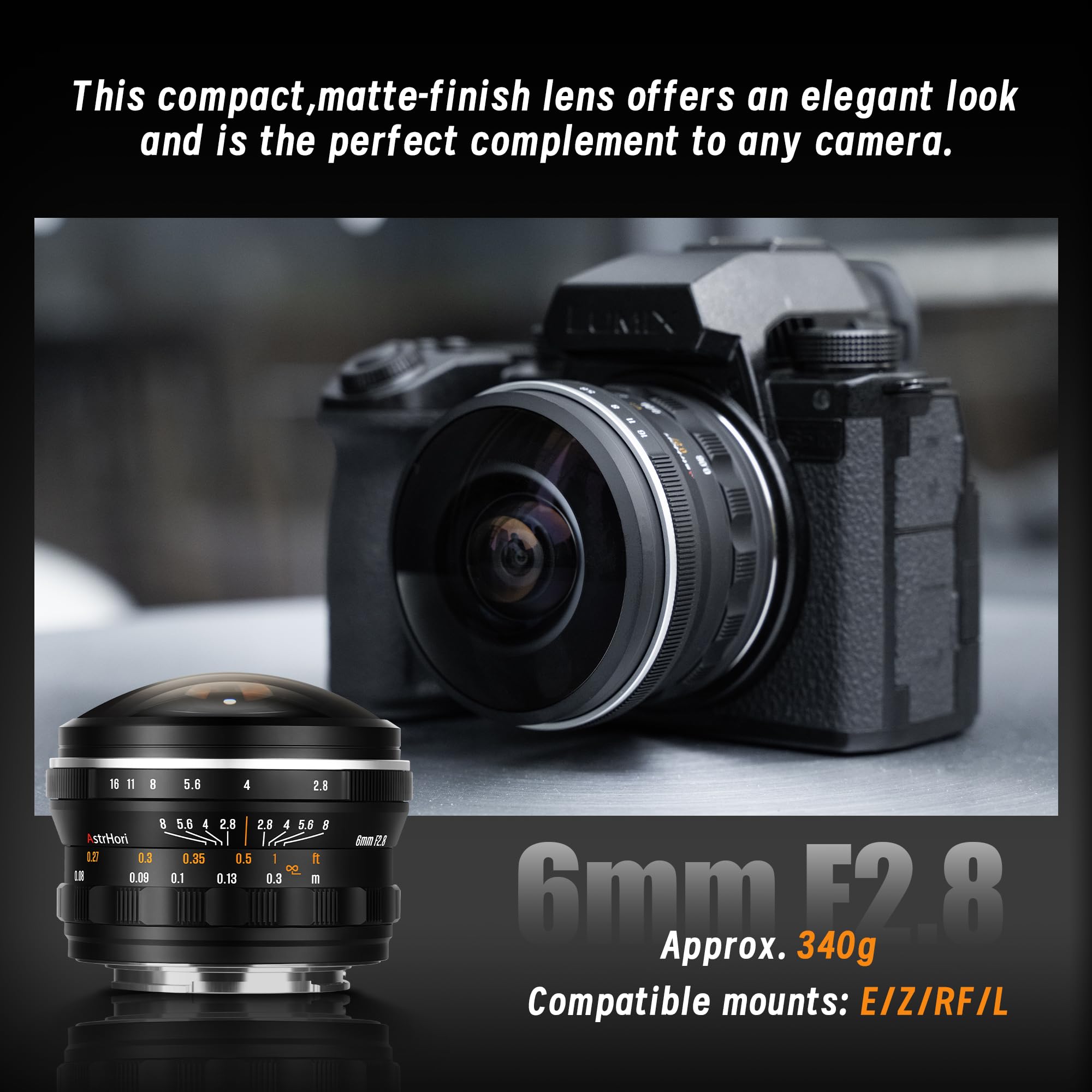 AstrHori 6mm F2.8 220° Obiettivo Fisheye Circolare Ultra Grandangolare, Messa a Fuoco Manuale, Obiettivo a Focale Fissa Full Frame for Nikon Attacco Z Fotocamere Mirrorless