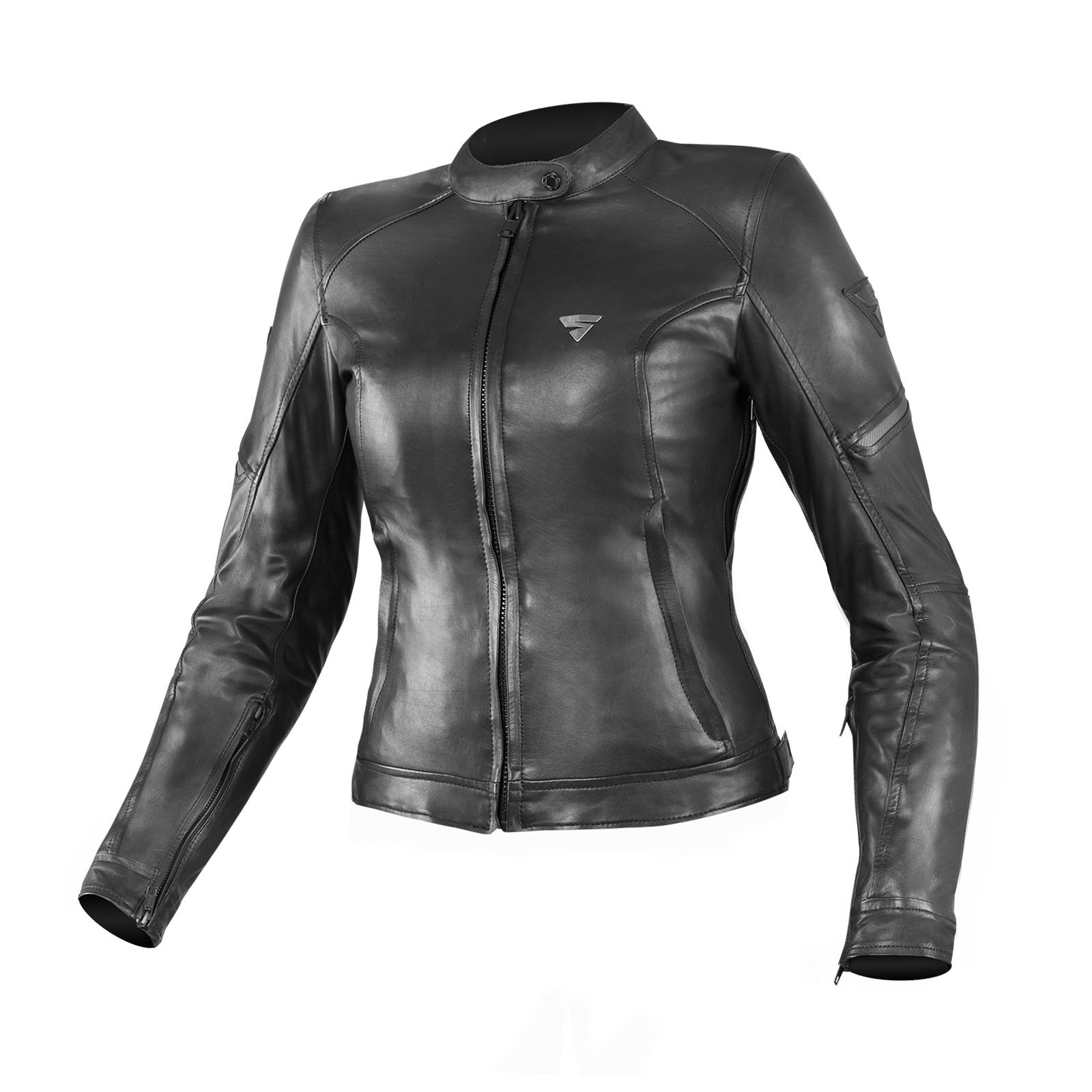 SHIMA Monaco Lady Leather Vintage Classic Motorcycle Jacket - Black/Small