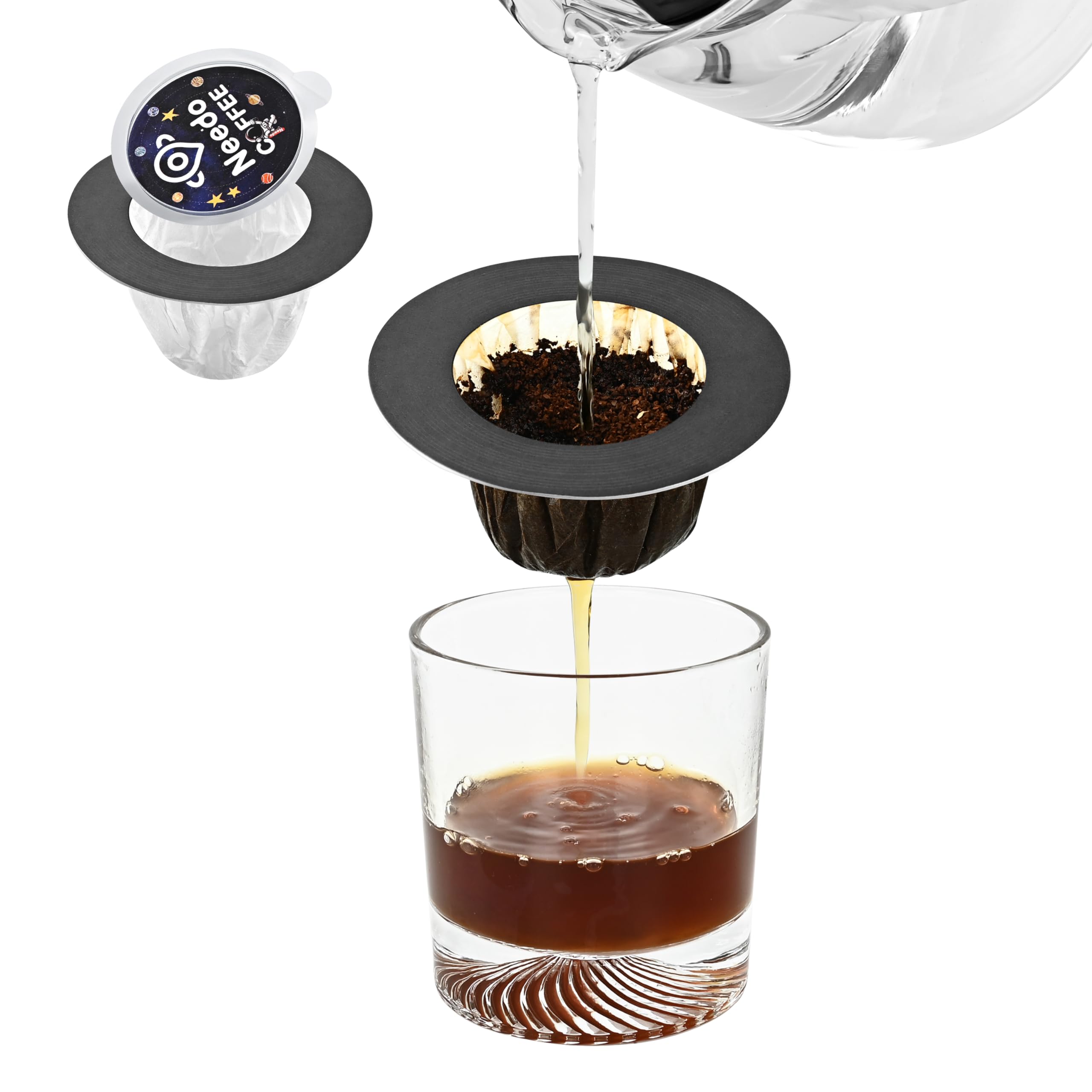 Coffee Filter Paper Bag 50 Pieces, Hanging Ear Drip Coffee Bag Single Serve Disposable Drip Coffee Filter Bag Perfect for House, Travel, Office Daily (UFO 30 Packs)