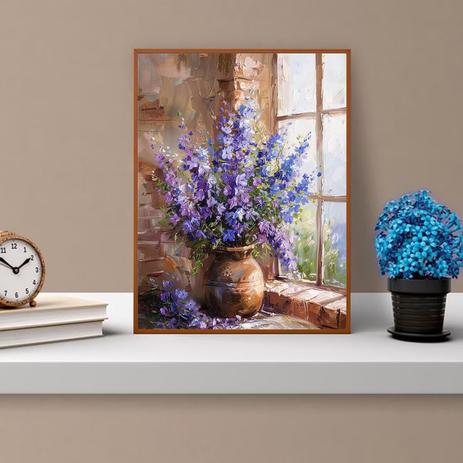 Dipingere con i Numeri Adulti Fiori, Violetta Dipingere con i Numeri Bambini DIY Kit, Set Premium con Pennelli, Decorazione Casa & Creativo Regalo, Attività di Tempo libero 90x120cm z-218