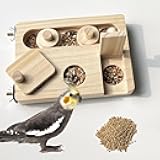 Wooden Bird Foraging Puzzle Toys for Parrots, Parakeet, Cockatiel, Sun Conures - Birds Interactive Mental Enrichment Toy, B ird Seed Slow Feeder Toy for Cage
