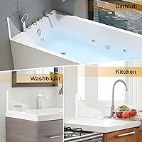 Vista 4 de UIOCSSC Protector contra salpicaduras de ducha, paquete de 2 protectores de salpicaduras de agua para bañera de silicona, autoadhesivos