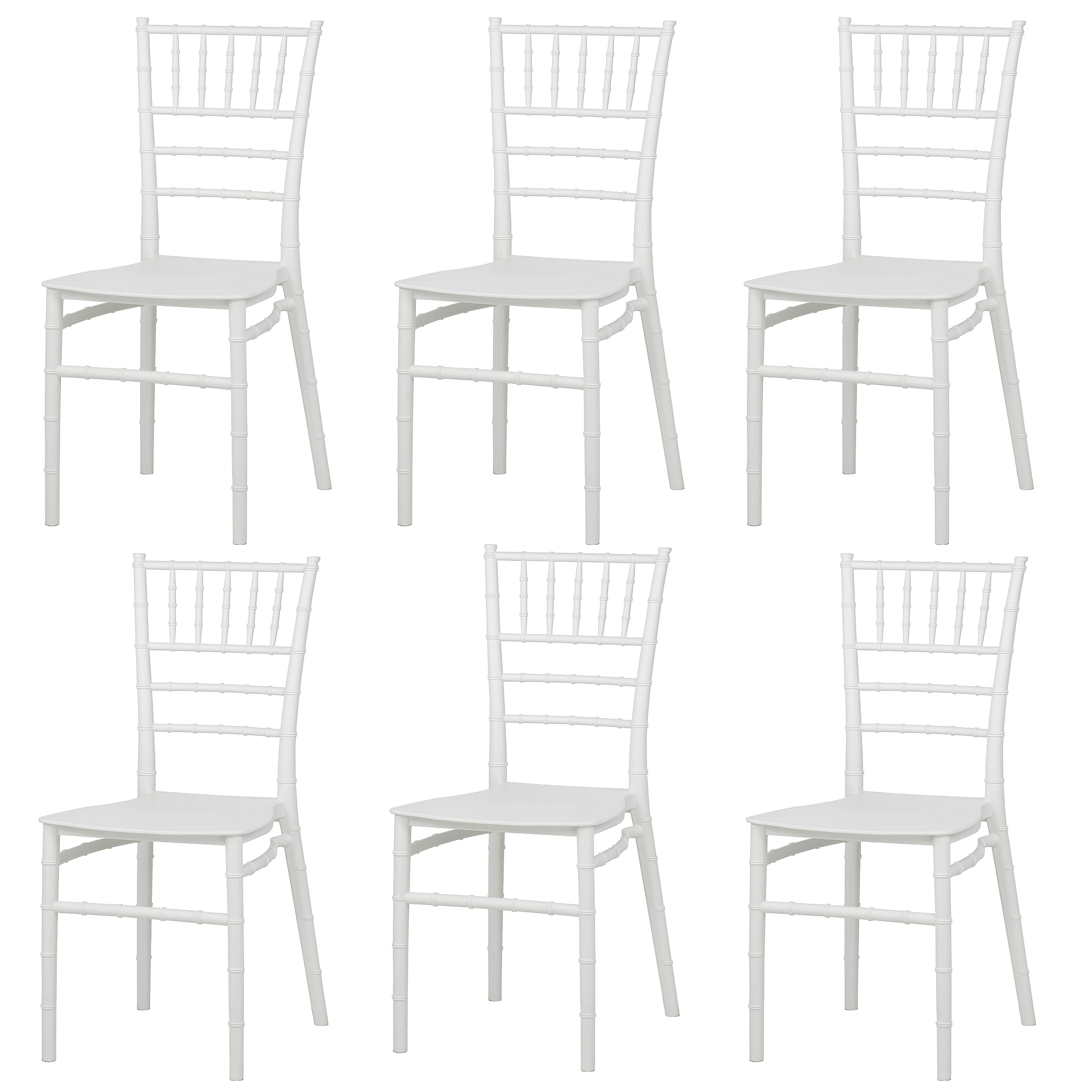 Totò Piccinni Sedia impilabile in polipropilene per esterno eventi catering cerimonia ristorante matrimonio (Chiavarina Duos Bianco Ghiaccio, 6)