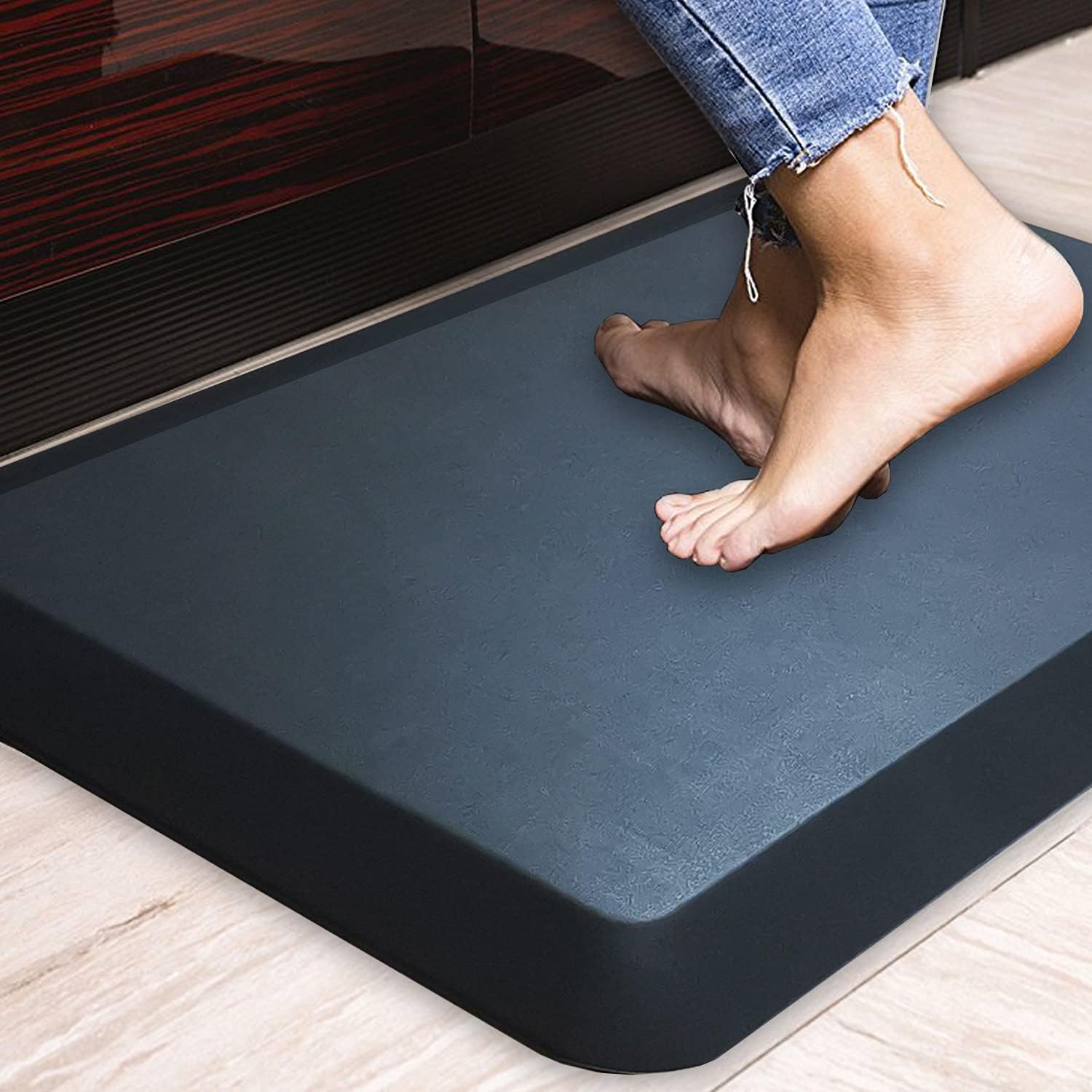 - 1" Extra Thick Anti Fatigue Floor Mat,Kitchen Mat, Standing Desk Mat – Comfort at Home, Office, Garage - Advanced PU Foam (Black, 30" L x 20" W)