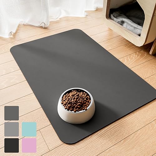 JUCFHY Tapete de alimentación para mascotas, tapete absorbente de comida para gatos y perros, sin manchas, fácil de limpiar, para alimentos y agua,