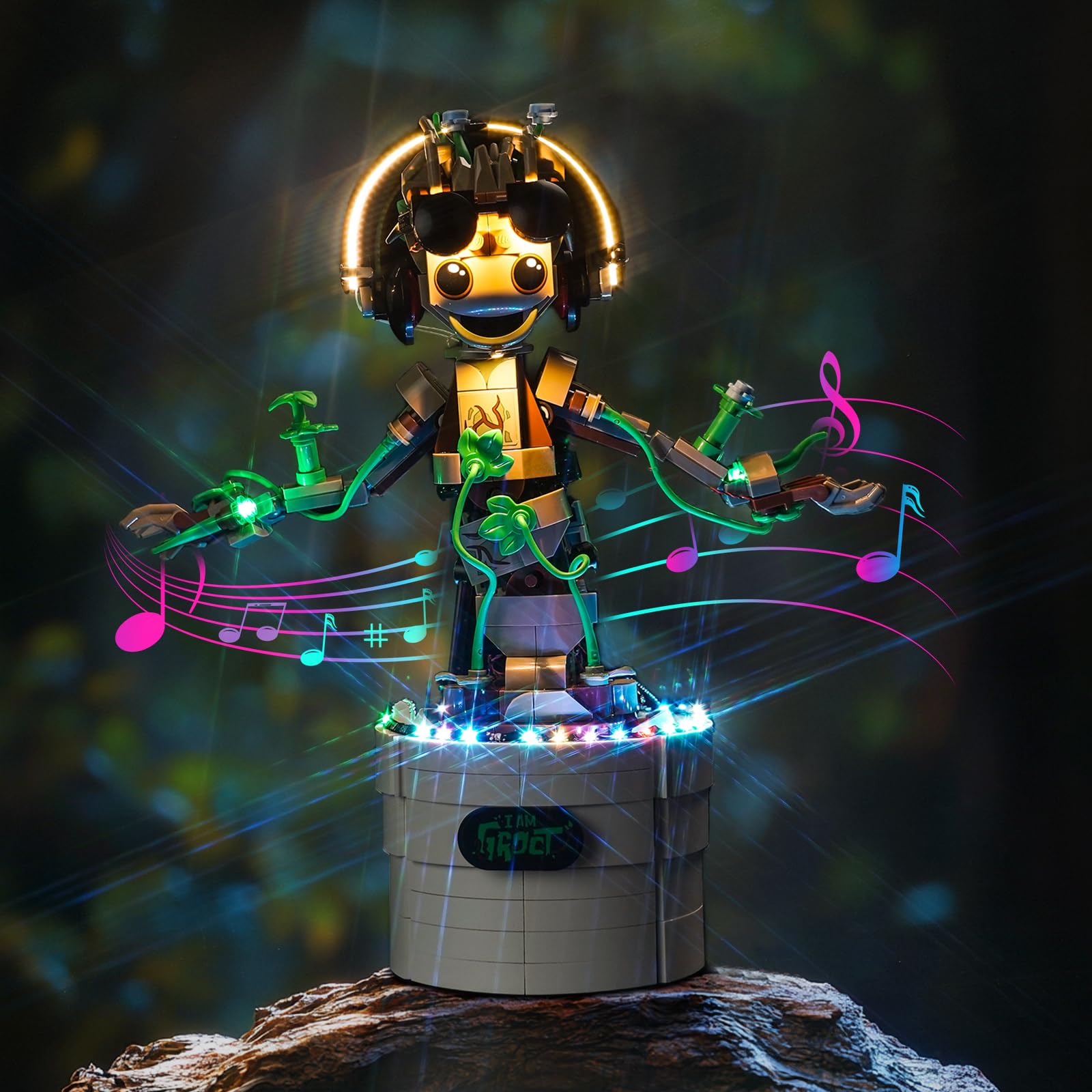 Music Version zestaw oświetleniowy kompatybilny z Lego Dancing Groot 76297 (nie jest to model), zestaw oświetleniowy LED, kompatybilny z Lego 76297 Dancing Groot, kreatywna zabawka