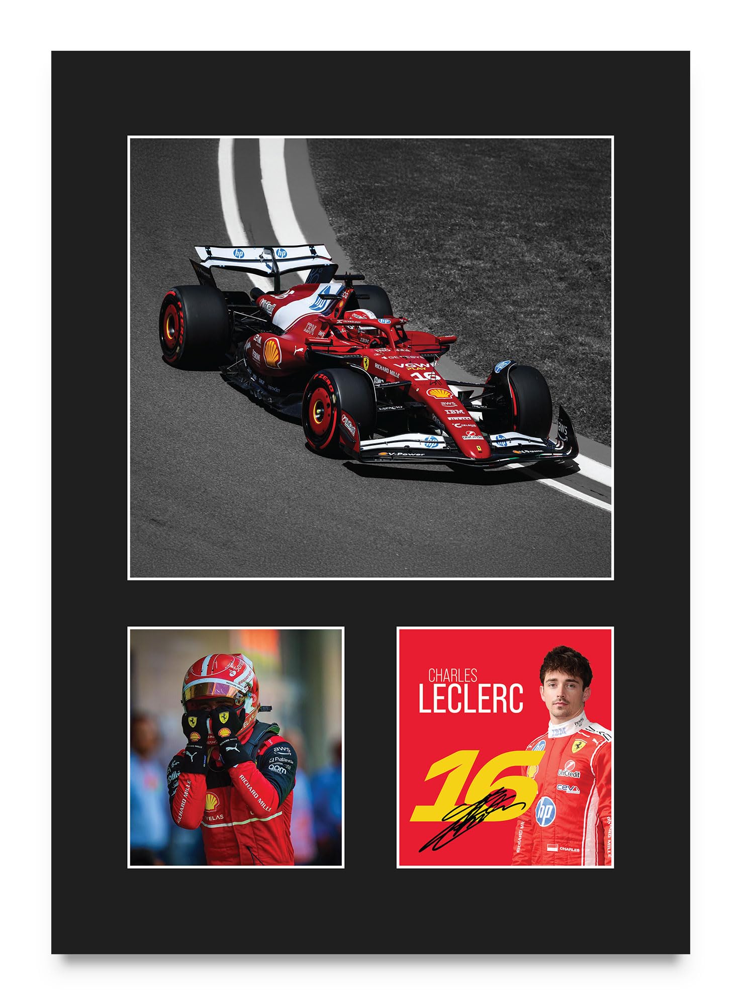 HWC Trading Charles Leclerc Ferrari Gifts Printed Signed Autograph Picture for F1 Formula 1 Racing Fans - A4 Portrait (ID-009257)