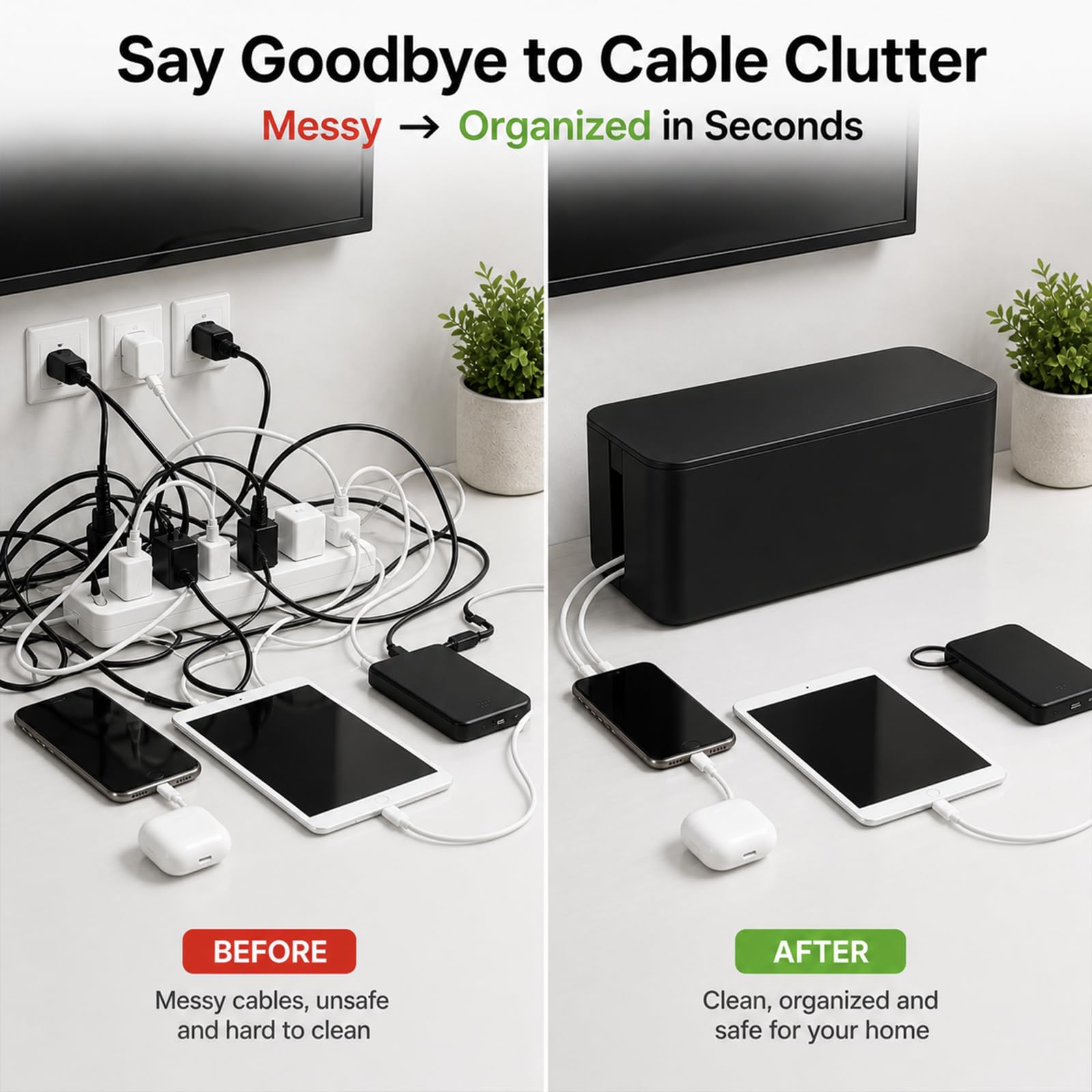 Desk Cable Organizers - Hide Cords & Clutter -2 Desk Cable Organizers - Hide Cords & Clutter -2
