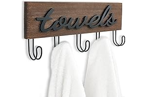 Mkono Wood Towel Racks for Bathroom: Rustic Farmhouse Decor for Towels, Robes, and More