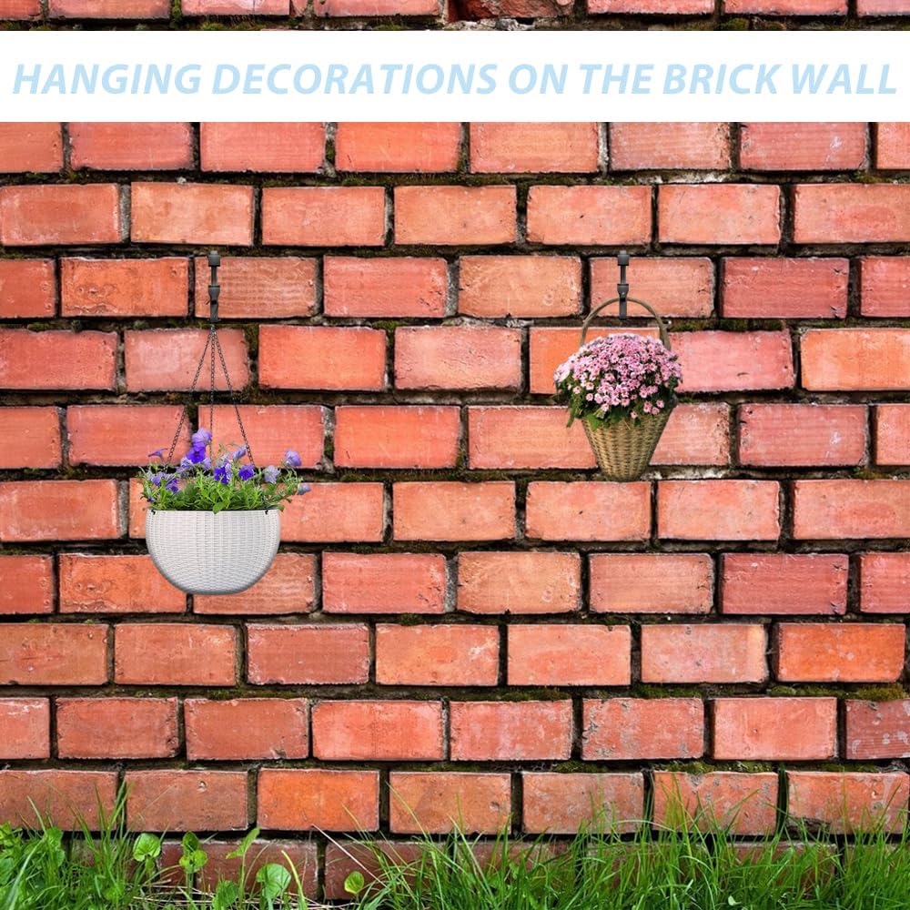 TRBSXRT 10 Pack Stainless Steel Brick Wall Clips - Heavy Duty Brick Hangers with 1 Wrenches Brick Hooks Clamp No Drill Outdoor Decor for Hanging Pictures, Black