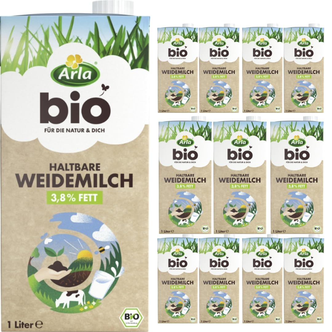 Arla Haltbare Weidemilch 3,8% Fett Kuhmilch Milch 1000 Milliliter X 12 STÜCK