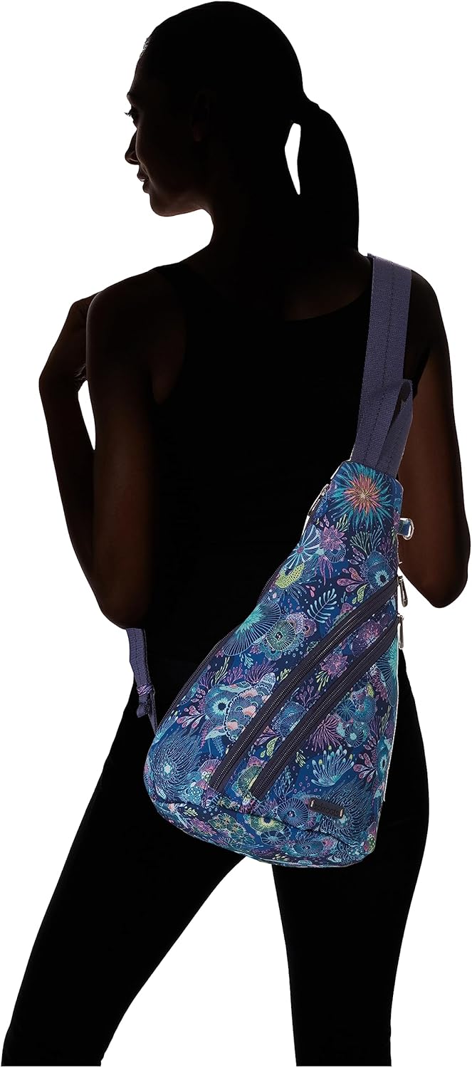 Sakroots On The Go Sling Bag for Women in Eco-Twill, Large Convertible Crossbody Backpack With Main Zipper Closer, Made From Recycled Materials - Royal Blue Seascape Nd - Image 5