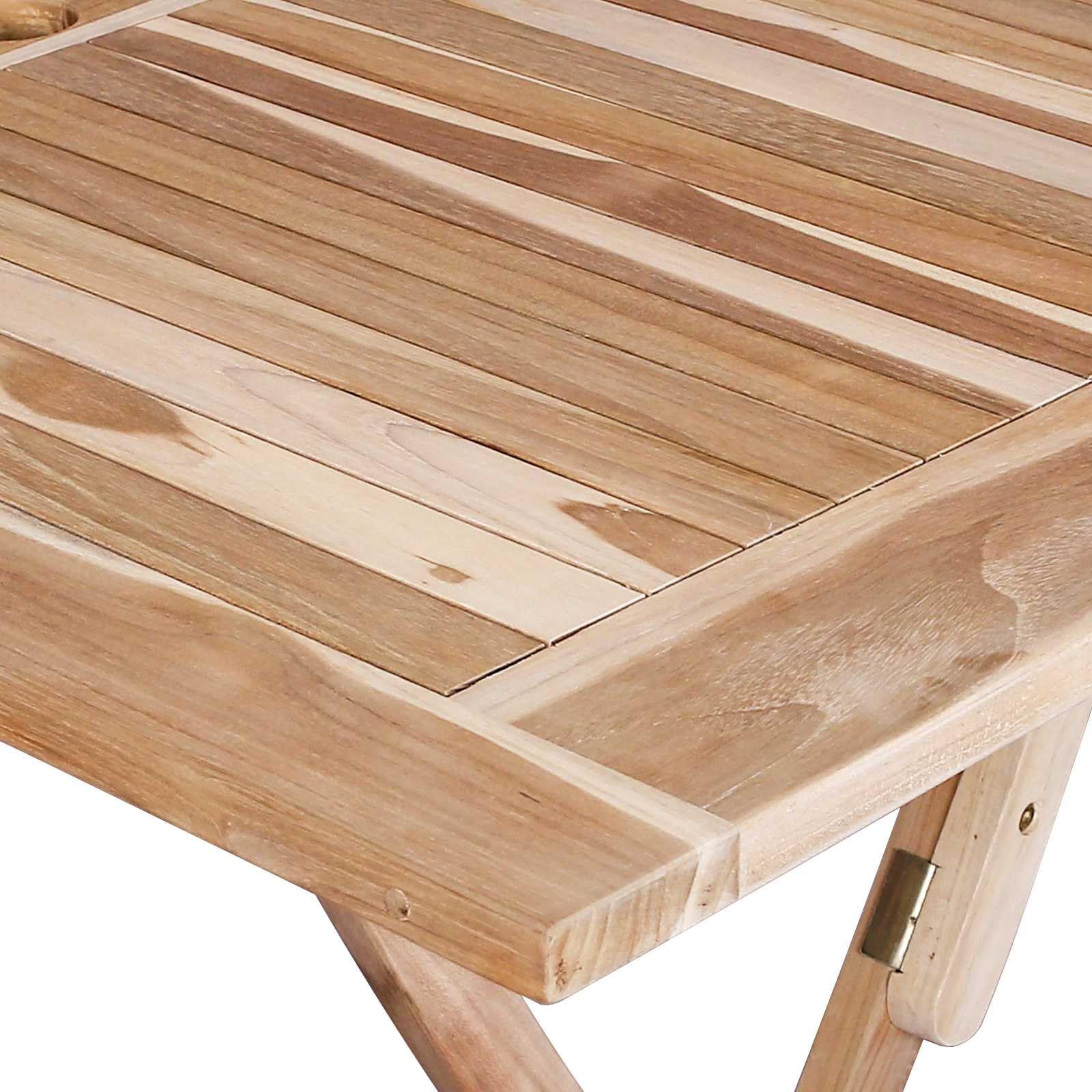 vidaXL Table de Jardin Pliante Naturel 120 x 70 x 75,5 cm, Table Pliante rectangulaire Moderne, mobilier de Jardin en Teck, idéale pour Le Patio et l'extérieur