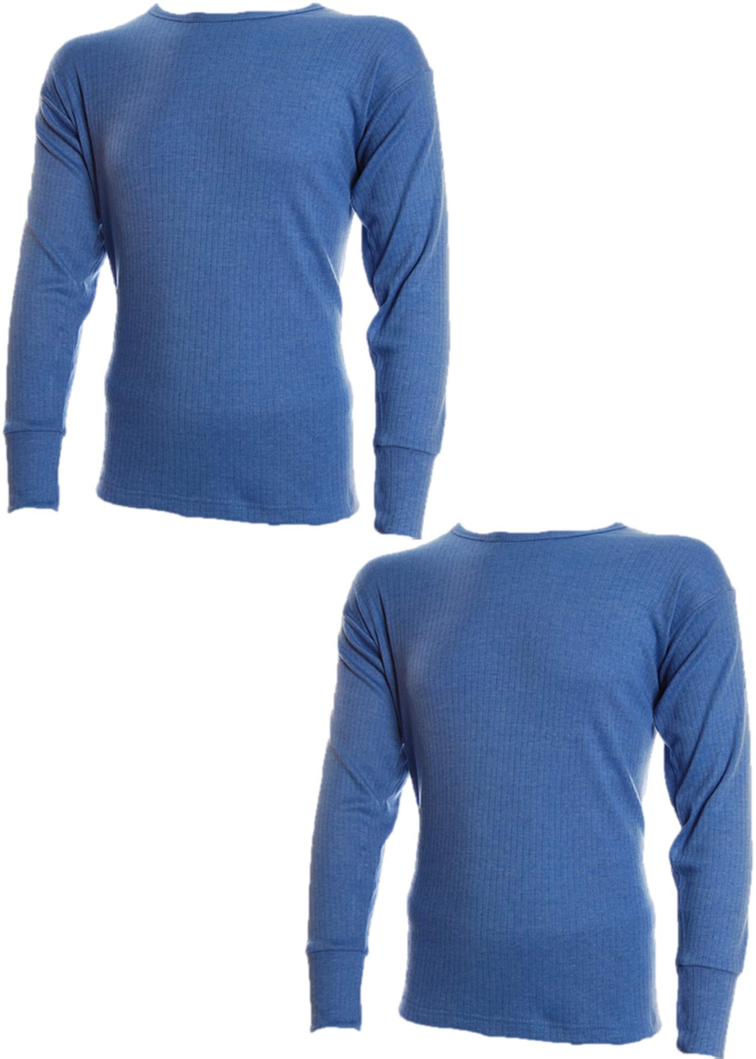 Undercover Mens 2pk Long Sleeve Thermal Vest Blue Medium