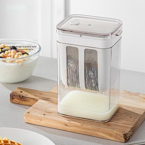 Miniatura 4 de KLKCMS Colador de yogur Colador de alimentos reutilizable Herramientas de cocina casero lavable 37.2 fl oz Separador de leche de soja Taza de filtro
