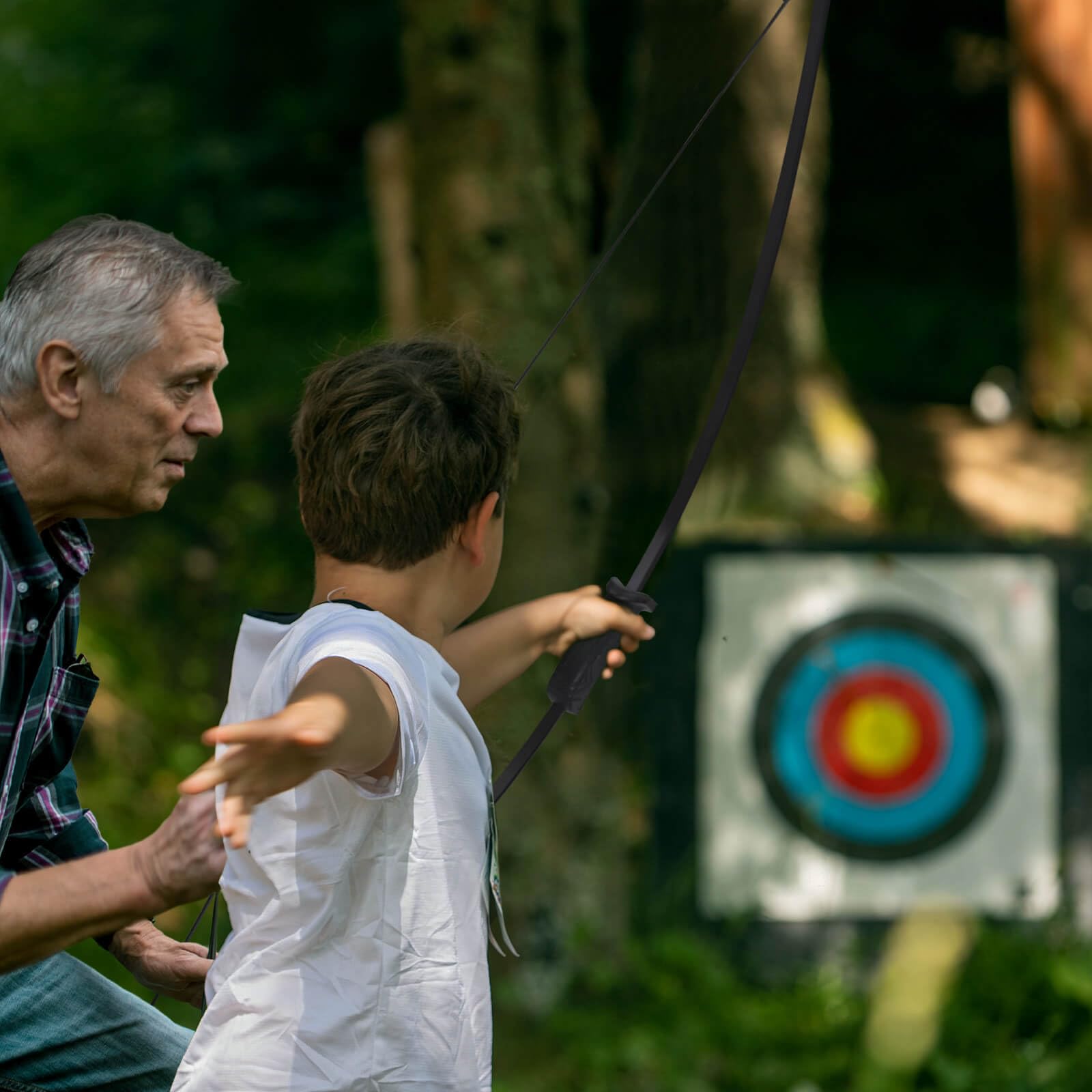 Bogenschießen Recurve Bogen und Pfeil Jugendbogen Set, Bogenschießen Anfänger Geschenk mit 4 Pfeile 5 Ziel Gesicht,Outdoor Sport Spiel Langbogen