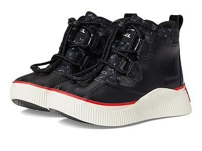 SOREL Kids Out N About Iv Classic Waterproof (Big Kid) Kids Shoes Black/Bright Red : 3 Little Kid M, Suede