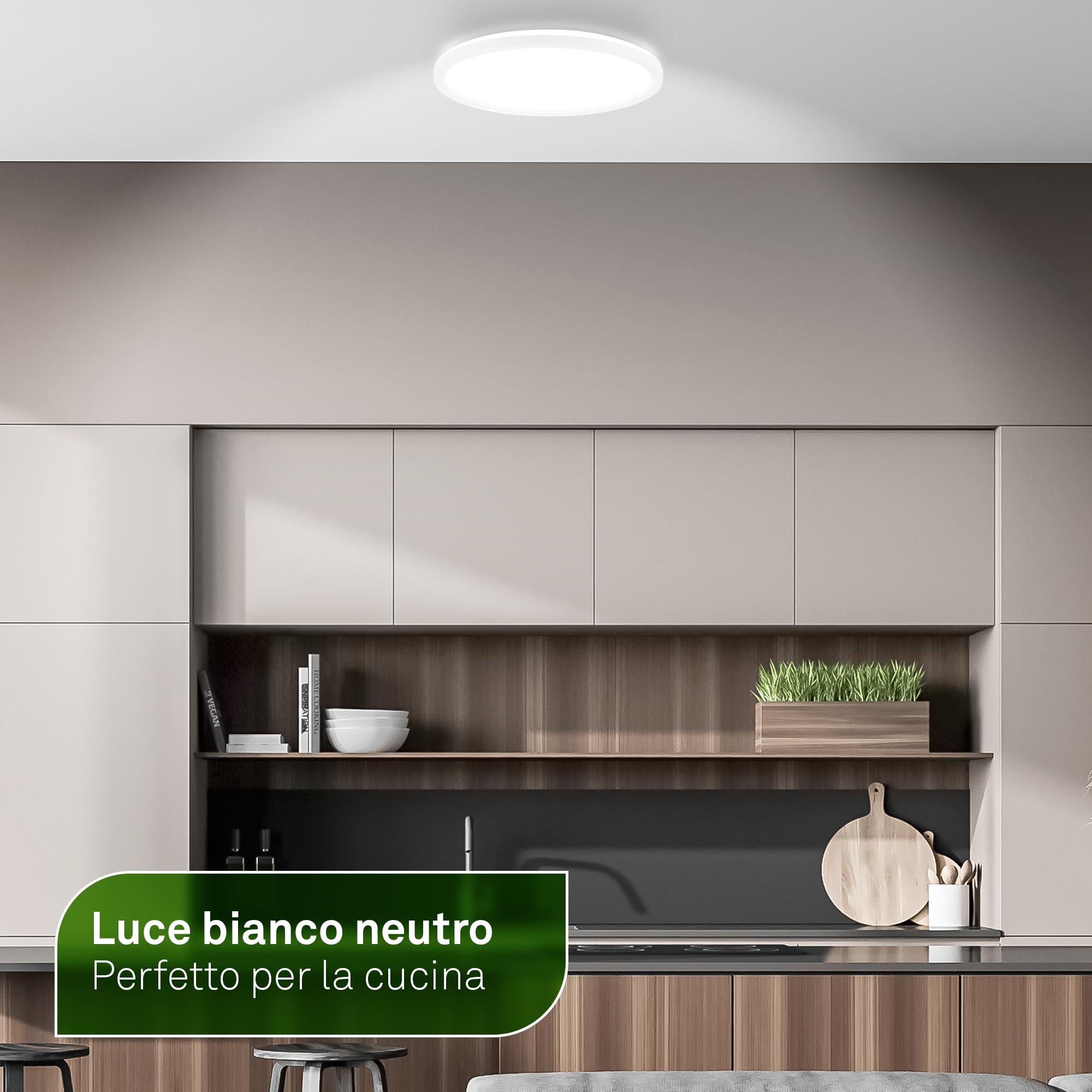BRILONER - Lampada soffitto LED, CEE A sorgente luminosa, 11,4 W 2400 lm, design ultrasottile, luce indiretta, pannello luminoso moderno, illuminazione soggiorno, cucina, camera, 29,3x2,5 cm, bianco