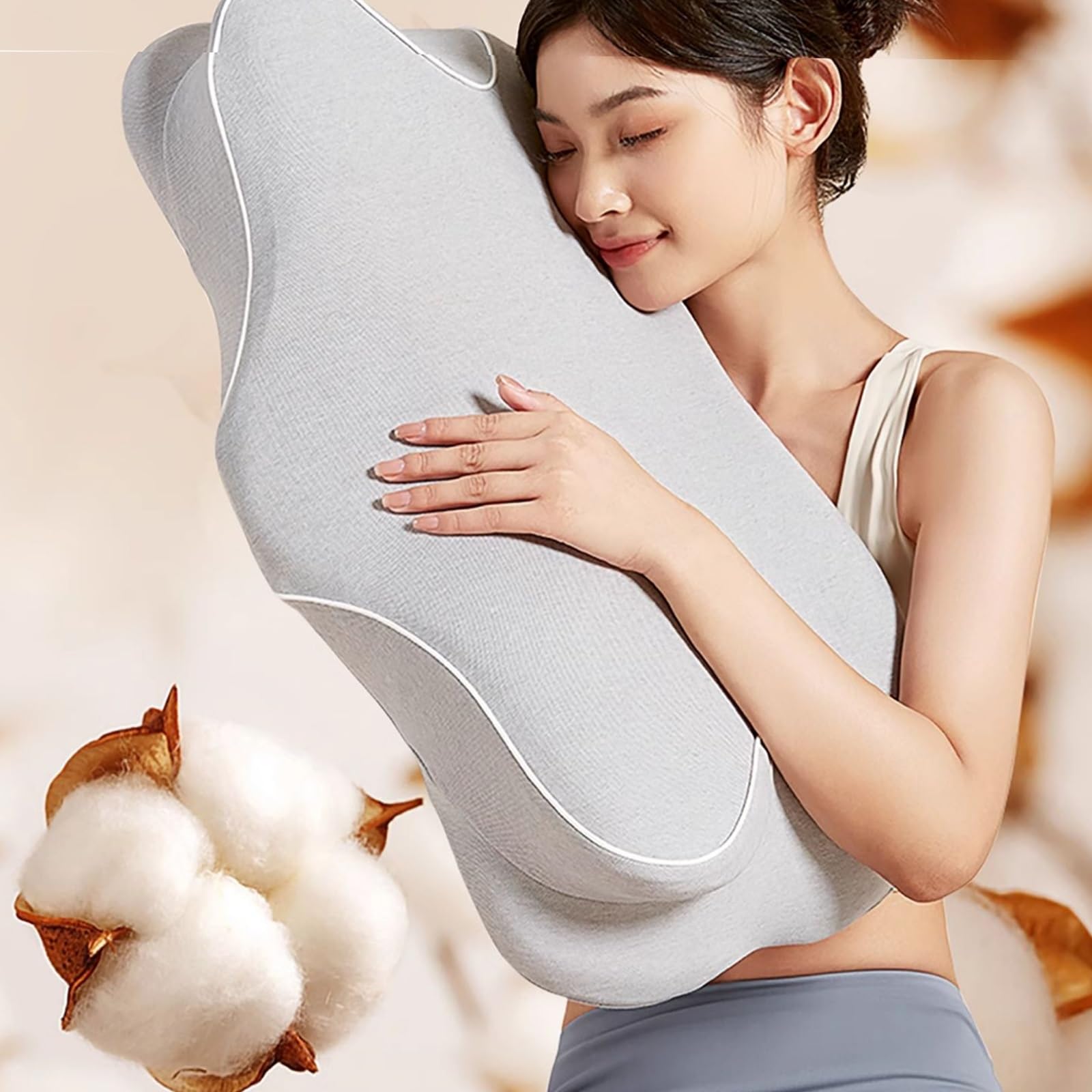 Almohada Cervical De Espuma Viscoelastica, Almohada Ortopedica for Soporte De Cuello, Almohadas Ergonómico for Dormir De Lado Y Boca Arriba