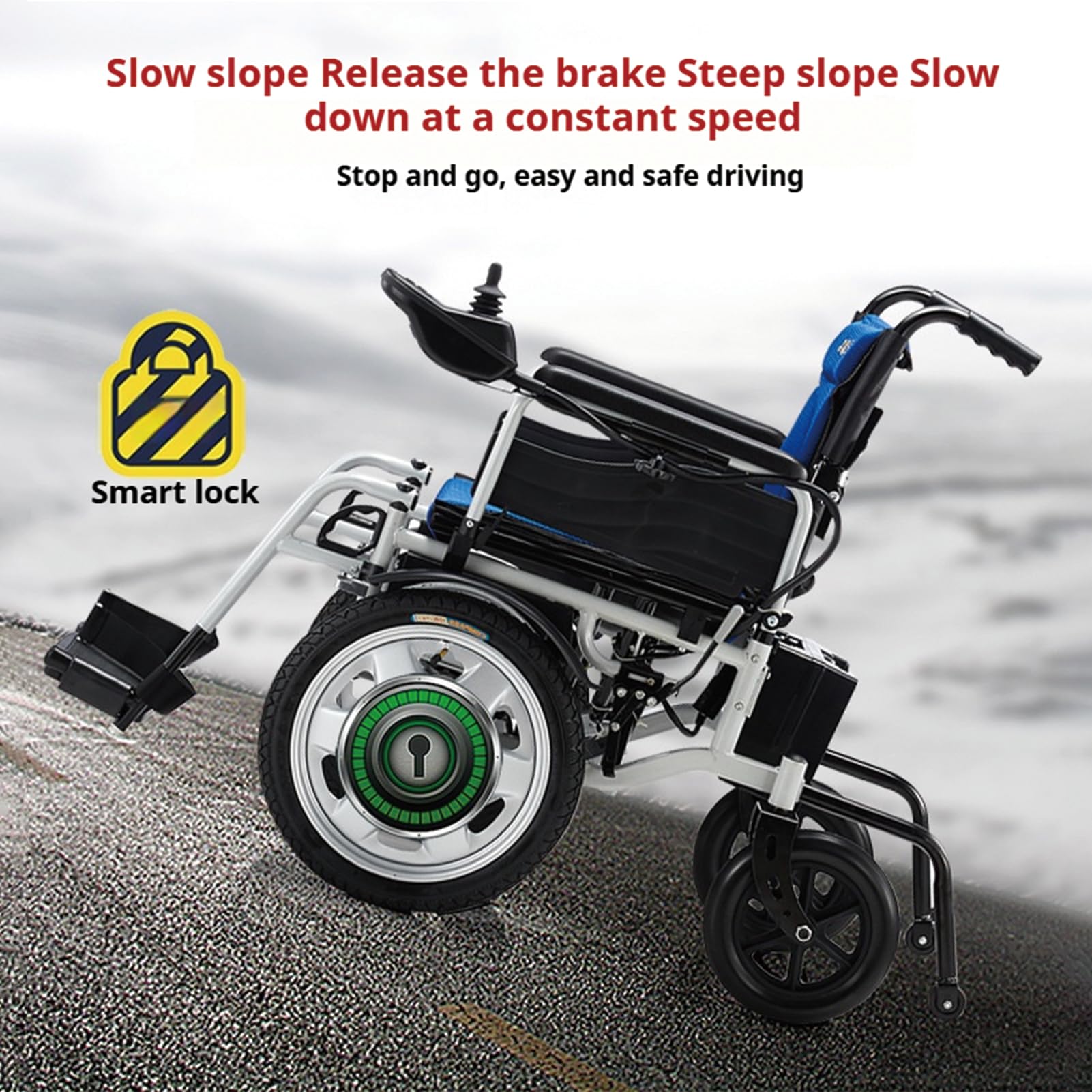 Silla De Ruedas Eléctrica Plegable, con Batería De Litio Extraíble De 12 Ah, Scooters De Movilidad Motorizados para Personas Mayores Discapacitadas
