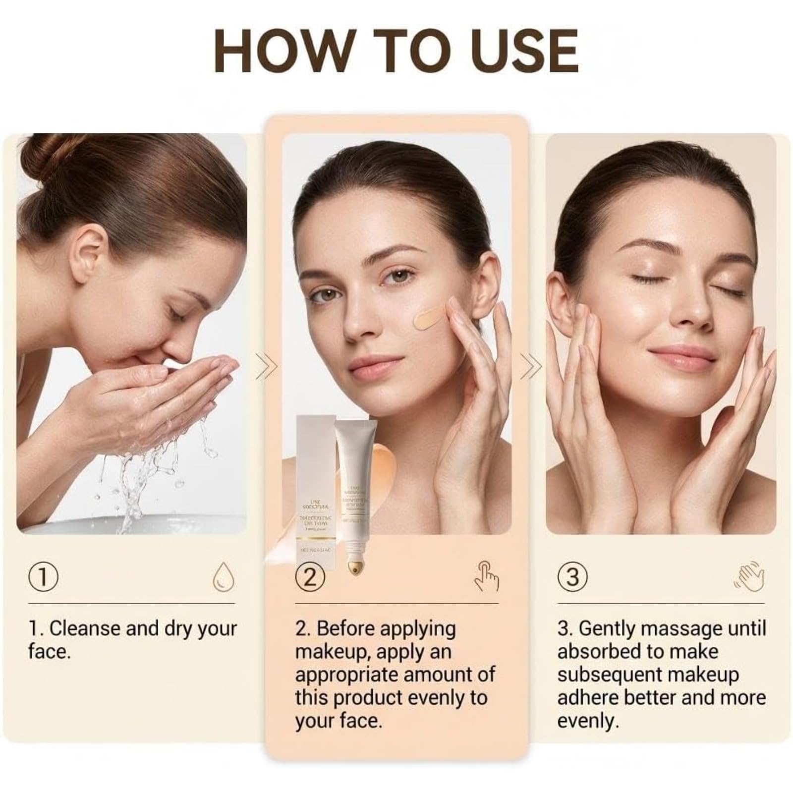 Make-up-Grundierung, Glättet Den Teint, Gleicht Falten Aus, Kaschiert Sofort Poren Und Feine Linien, Leichte Feuchtigkeitsbasis Für Reife Haut, Ideal Für Alltag, Büro Und Reisen (5pcs)