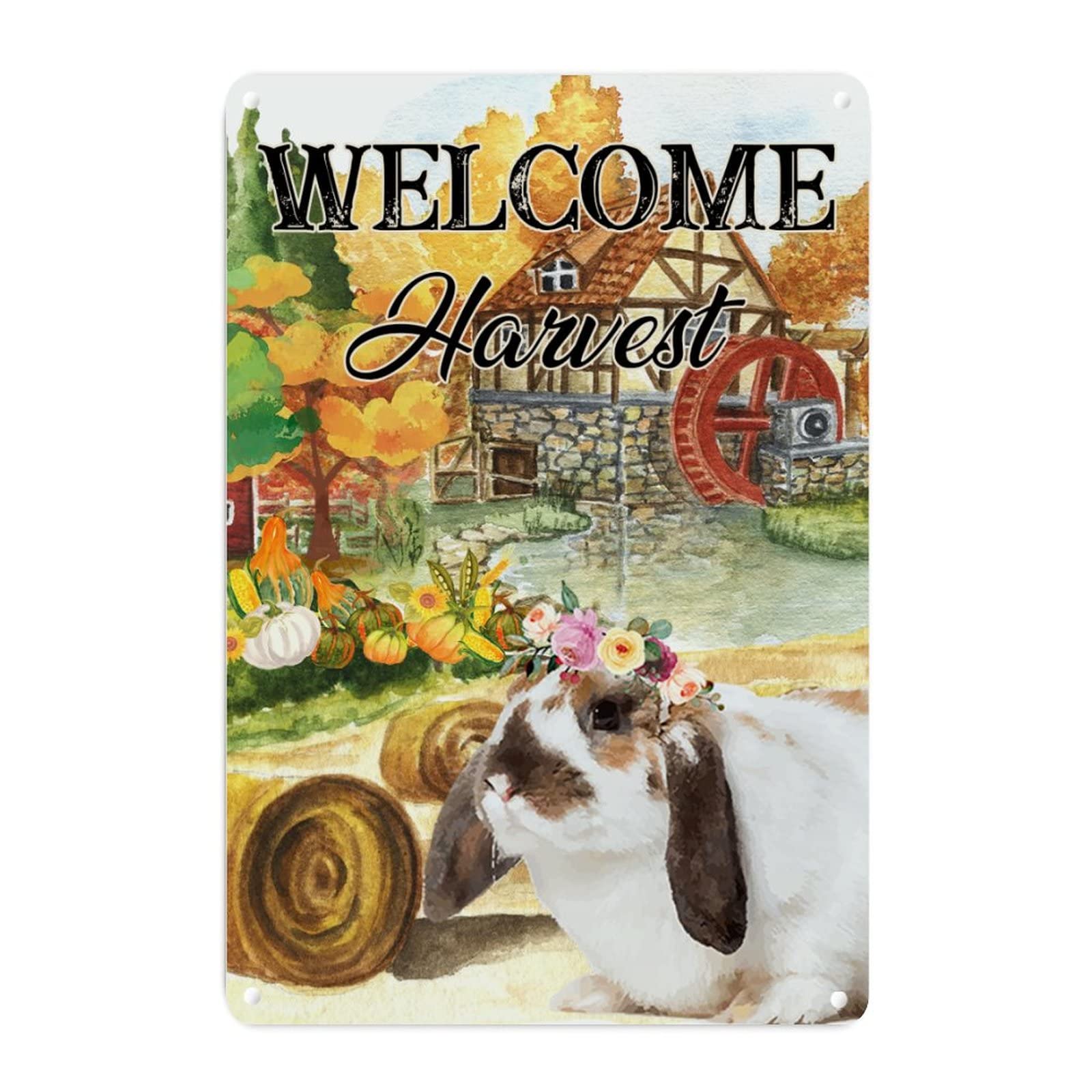 Plaque en métal Be Thankful décoration Thanksgiving pour cour et jardin