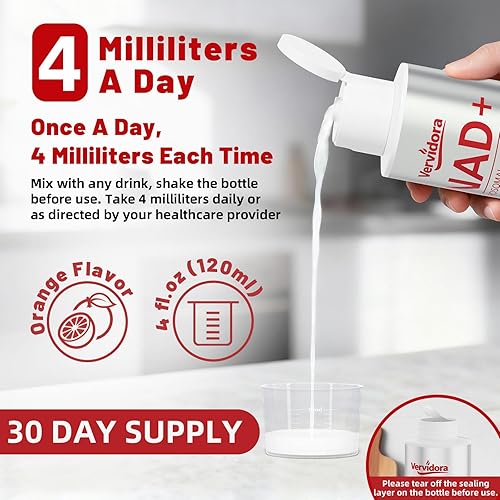 Miniatura 6 de Suplemento liposomal NAD+, suplemento líquido NAD+ con alta absorción para antienvejecimiento, salud celular, mejora la concentración, apoyo de