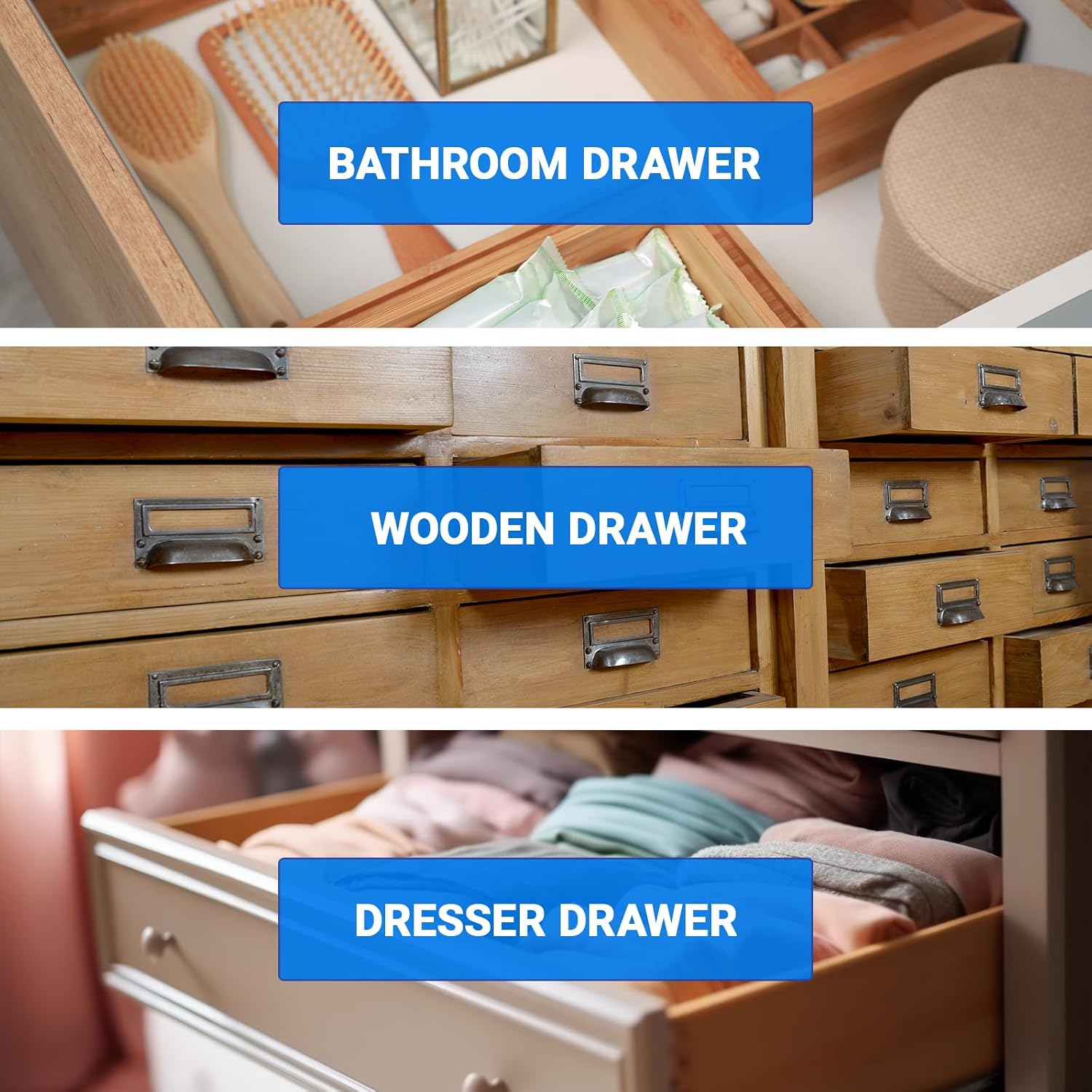 AceOrbit 10 Pack White Drawer Guides for Old Drawers Plastic Replacement Guides Brackets with Screws Drawer Track Parts Adjustable 1" to 1-1/2" x 5/16" for Furniture, Dressers