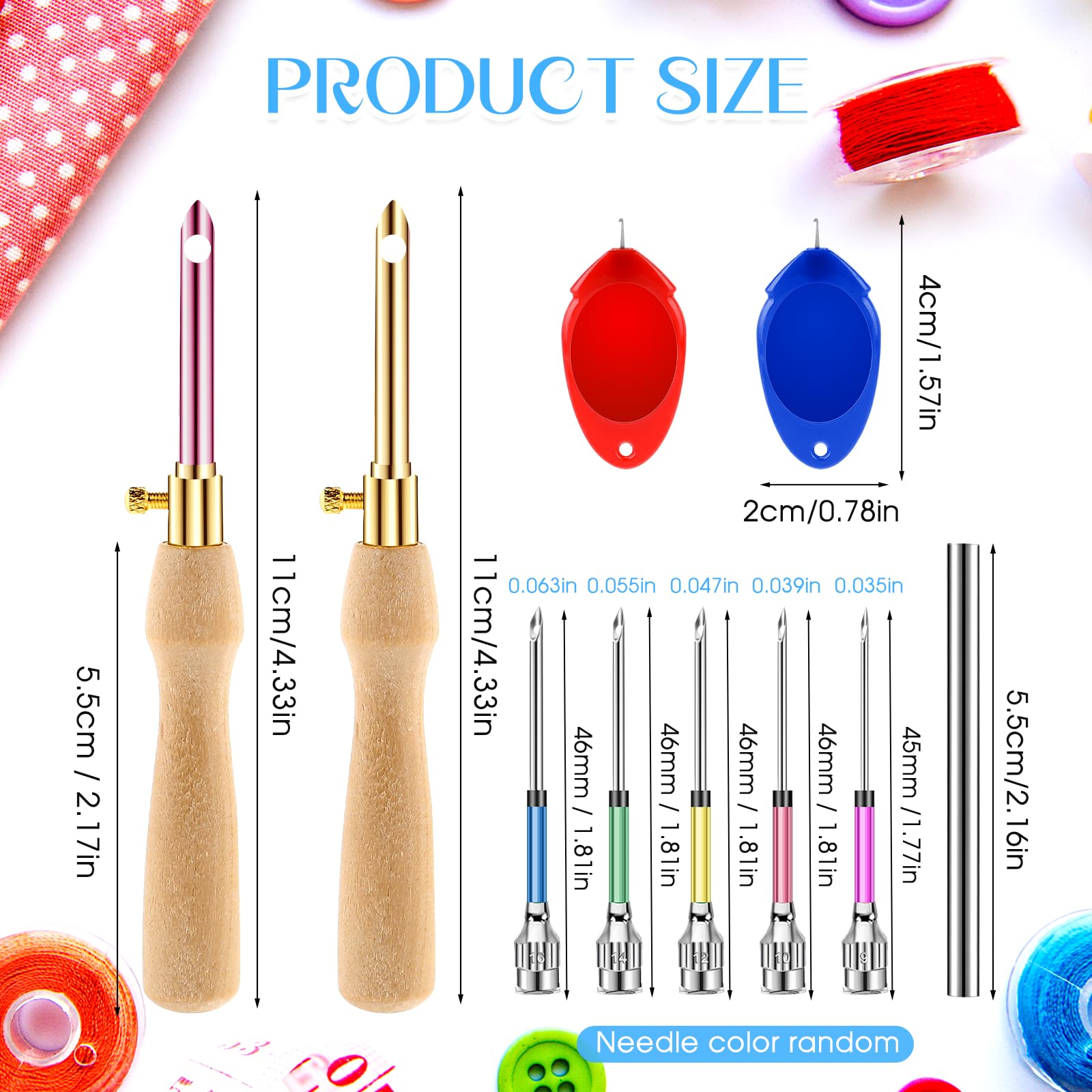 8-teiliges Frosch Stanznadel Set - Sticken Für Anfänger & Erwachsene