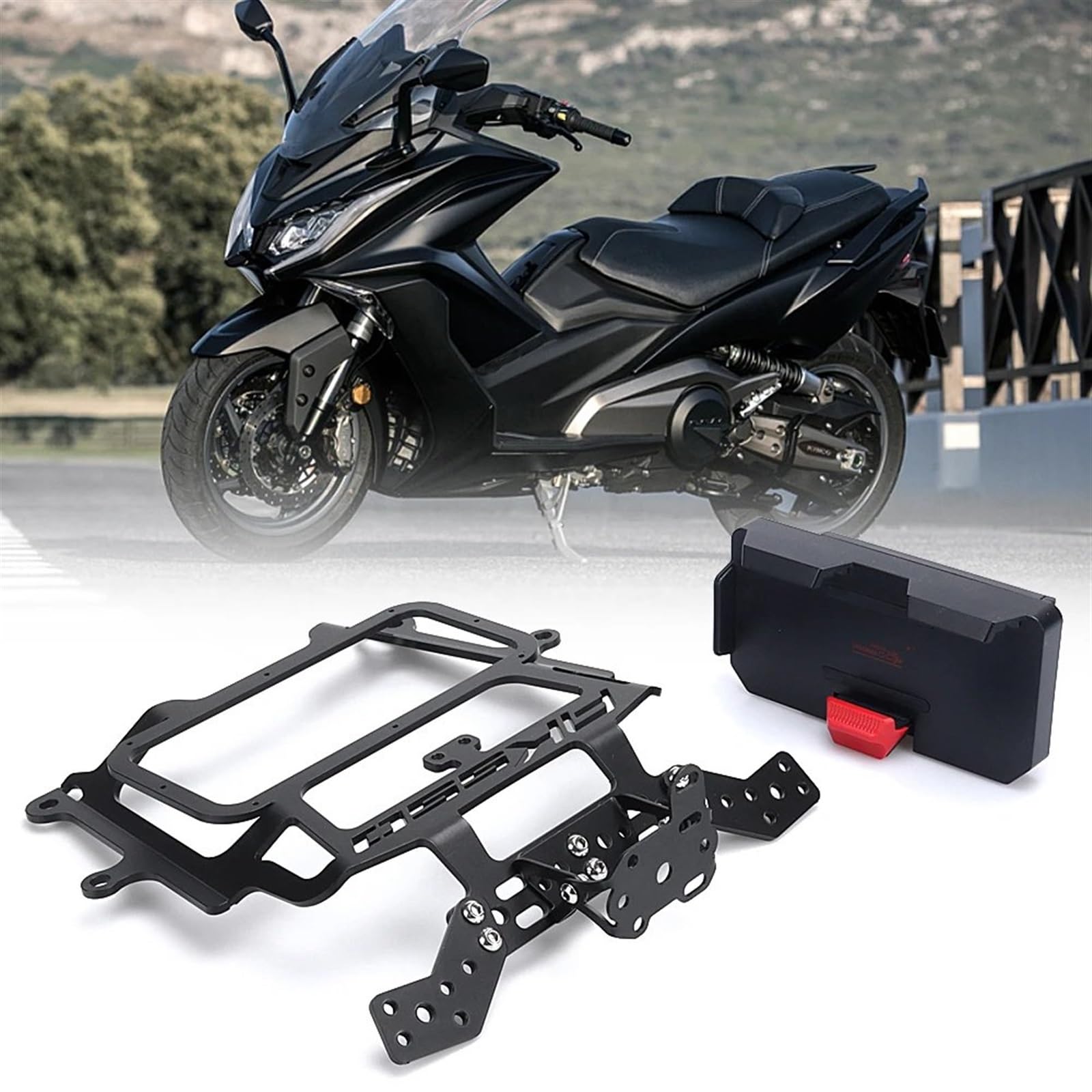Soporte Navegación Nuevo Soporte Para Teléfono Con Carga Inalámbrica/USB Soporte Navegación GPS Para Motocicleta Para KYMCO AK 550 AK550 2017 2018 2019 2020 2021 2022 Soporte GPS para motocicleta(A se