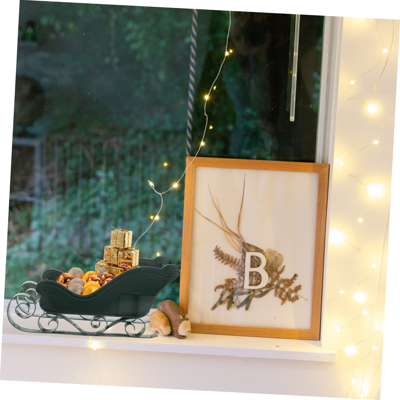 KONTONTY Christmas Party Sleigh Ornament Miniature Sleigh Model Decor Tree Hanging Sleigh Charm for Holiday Decor