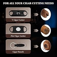 Vista 5 de Humidor de puros, humidor de madera de cedro de Nueva Zelanda, humidor de escritorio con tapa de vidrio con higrómetro frontal y accesorios