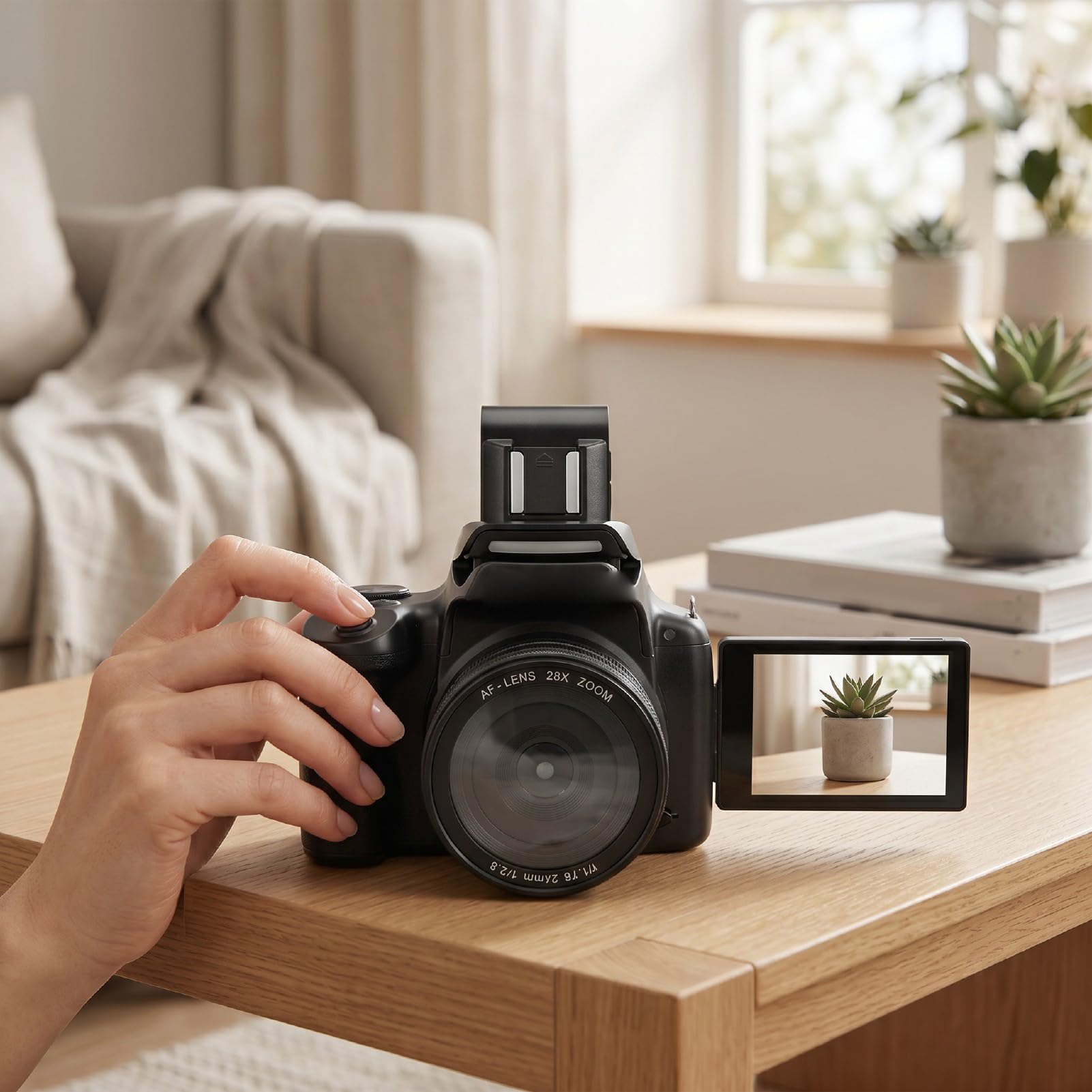 Garsent Fotocamera DSLR 4K con Filtri di Bellezza per Principianti e Uso