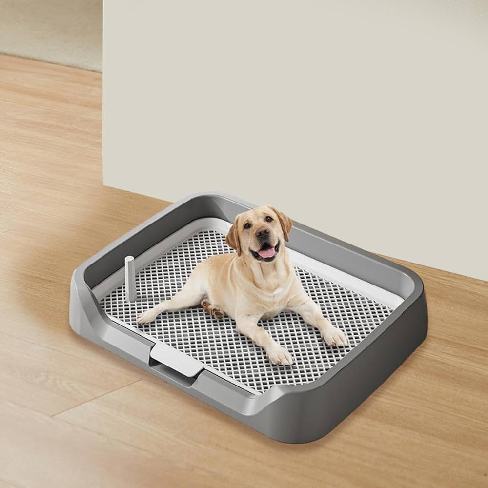 Dog Potty Toilet Training Potty Pan Indoor Outdoor 18.5x13.8 Inch Puppy Pee Pad Holder Potty Trainer Corner For Small Dogs Pink