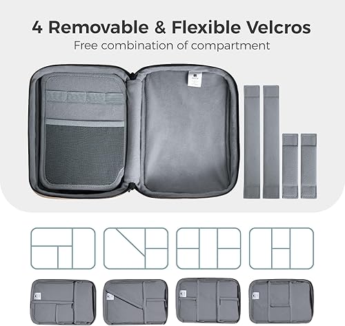 Miniatura 8 de pack all Organizador electrónico Plus, bolsa organizadora de cables de mayor capacidad, funda de transporte a prueba de golpes, bolsa de