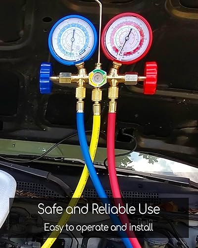 Miniatura 5 de Manguera refrigerante certificada al vacío FL de 38" a 14" FL para refrigerantes R410A R22 todos los refrigerantes comunes, 800 PSI, 6 pies, amarillo