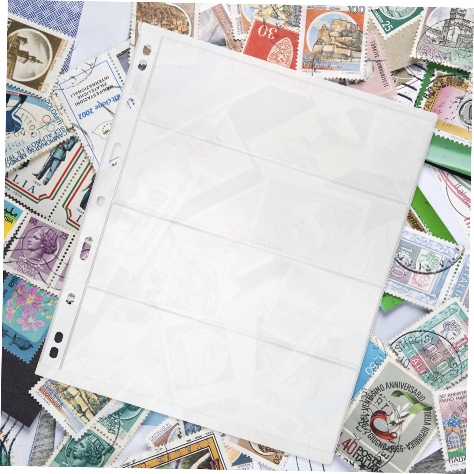 Album per Banconote da Collezione 20 Fogli Pvc per Raccoglitore | Pagine Trasparenti a 4 File, Formato Standard 9 Fori, per Archiviazione e Ordine delle Collezioni